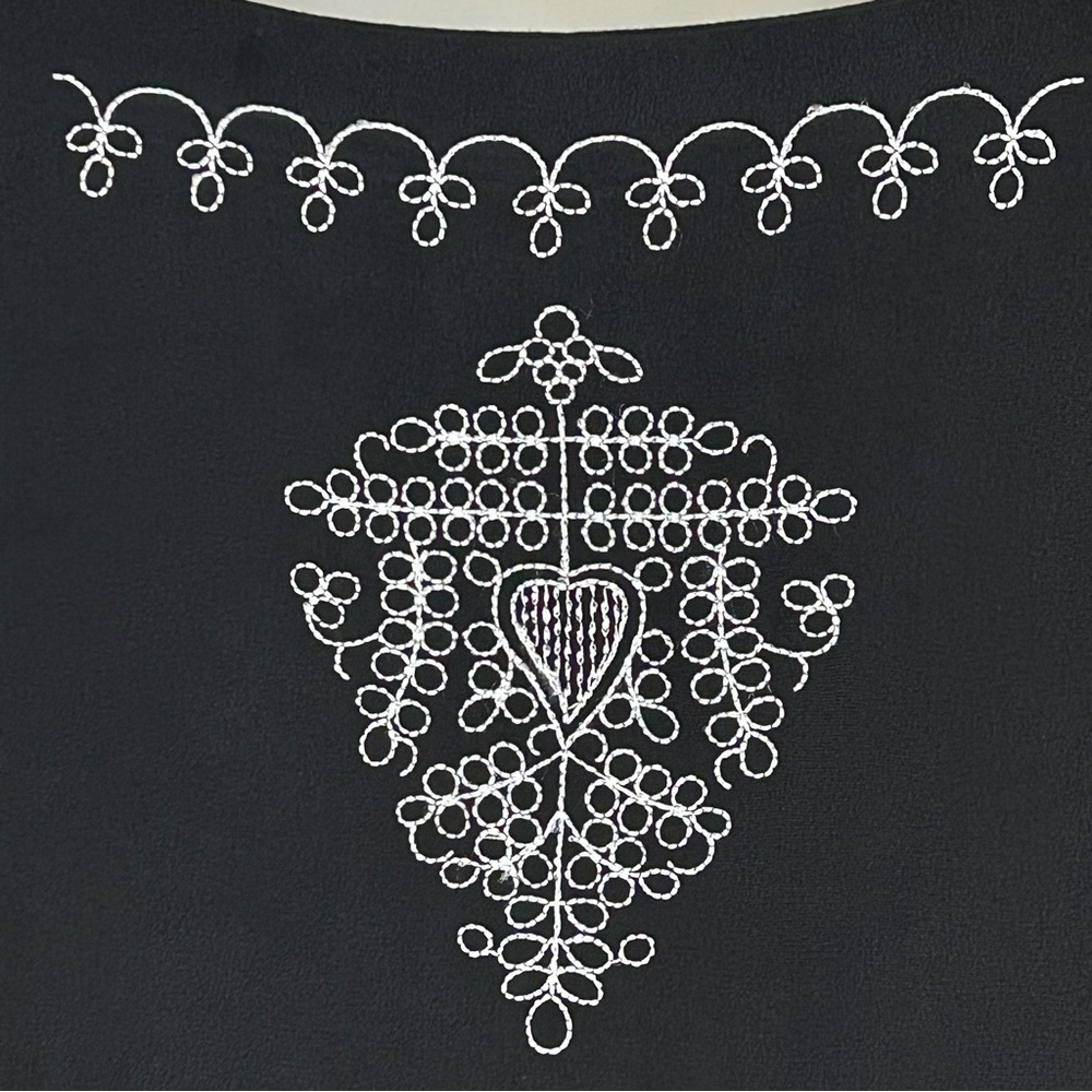 Diane Von Furstenberg Womens 100% Silk Tunic Top Blouse Long Sleeve Embroidered - Picture 4 of 10